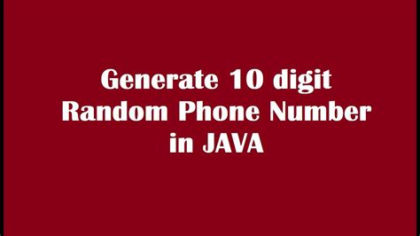 java random 10 digit number.